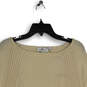 Womens Tan Knitted Long Sleeve Boat Neck Pullover Sweater Size Small image number 3