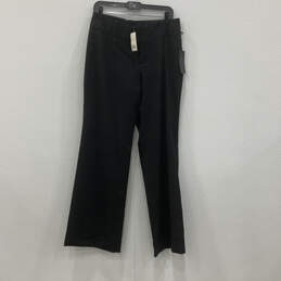 NWT Womens Black Flat Front Pockets Straight Leg Dress Pants Size 10 alternative image