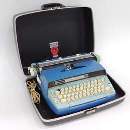 Vintage Smith Corona Coronet Electric 12 Blue Typewriter w/ Case
