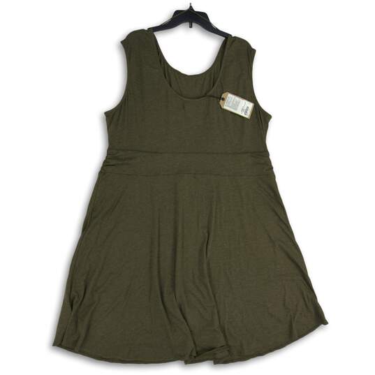 NWT Prana Womens Green Scoop Neck Sleeveless Pullover A-Line Dress Size 3X image number 2