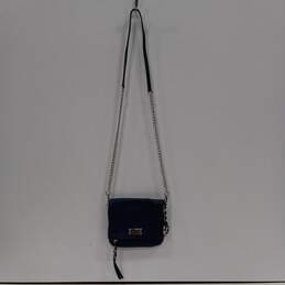 Michael Kors Navy Blue Pebble Leather Flip Snap W/ Chain Purse Bag