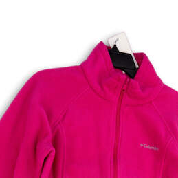 Womens Pink Fleece Long Sleeve Pockets Mock Neck Full-Zip Jacket Size L alternative image
