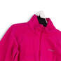 Womens Pink Fleece Long Sleeve Pockets Mock Neck Full-Zip Jacket Size L image number 2
