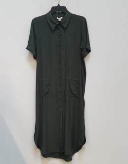 NWT Whistles Womens Olive Green Short Sleeve Pockets Shirt Dress Size 8