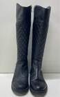 Vince Camuto Faya Quilted Leather Riding Boots Black 8 image number 2