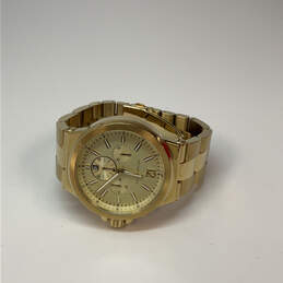 Designer Michael Kors Gold-Tone Round Chronograph Analog Wristwatch w/ Box