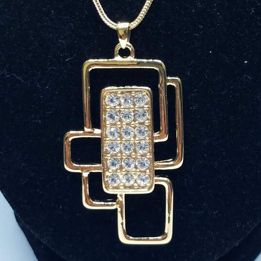 Trina Turk Gold - Tone Crystals Modernist Pendant 24 1/2" Necklace 18.3g image number 2