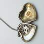 Sterling Silver CZ MOP Marcasite Heart Pendant Necklace Bundle 3pcs image number 6