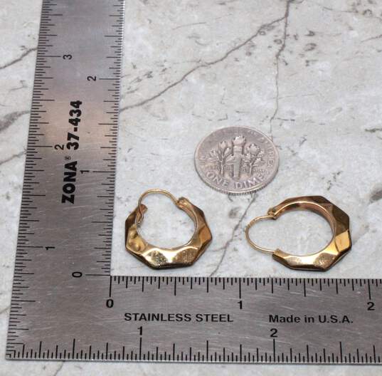 14K Yellow Gold Hoop Earrings image number 6