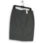 NWT Ann Taylor Womens Gray Flat Front Back Zip Straight & Pencil Skirt Size 8 image number 1