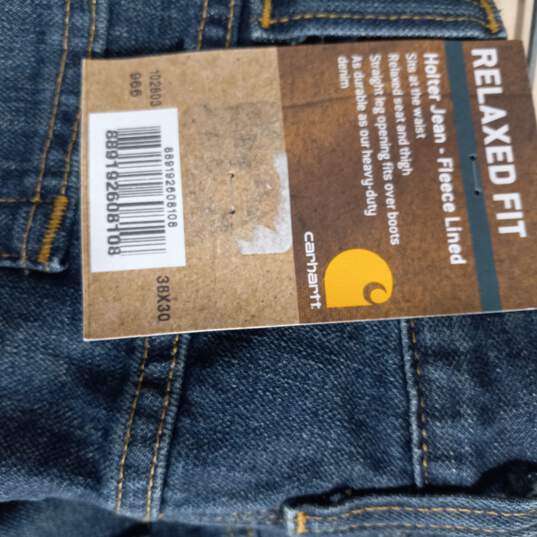 Men’s Carhartt Relaxed Fit Fleece Lined Holter Jean Sz 38x30 NWT image number 3