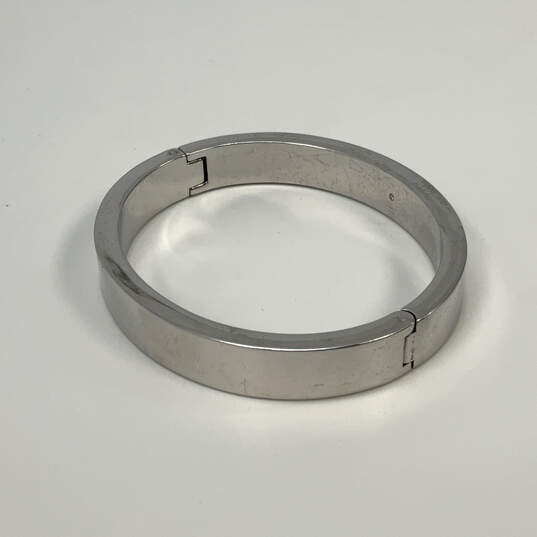 Designer J. Crew Silver-Tone Nickel-Free Classic Hinged Bangle Bracelet image number 2