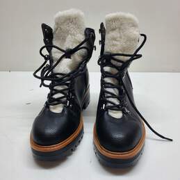 Marc Fisher Faux Fur Lined Black Ankle Winter Boots Size 8.5 alternative image