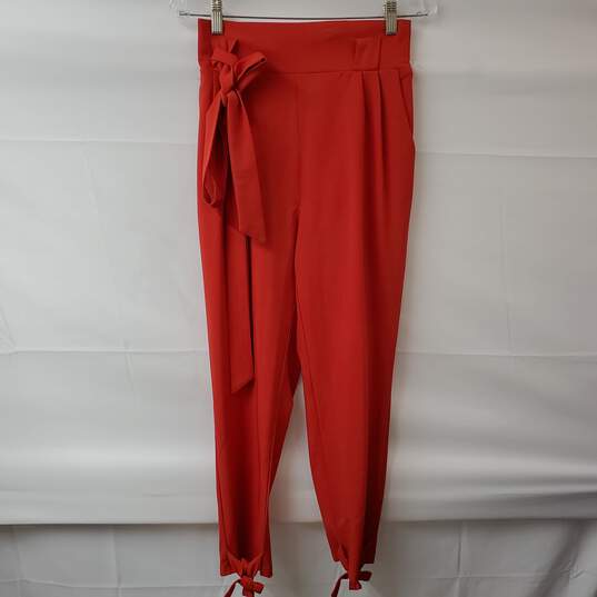 Grace Karin Red Bow Tie Elastic Waste Pants Women's Medium NWT image number 1