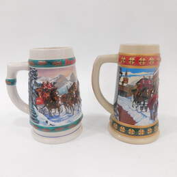 Budweiser Holiday Collection Ceramic Beer Steins Hometown Holiday Special Delivery