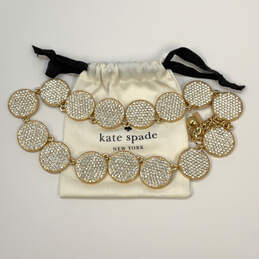 Designer Kate Spade Gold-Tone Rhinestone Spot Collar Necklace With Dust Bag alternative image