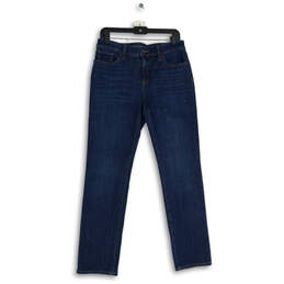 Womens Blue Medium Wash 5 Pockets Mid Rise Denim Skinny Jeans Size 6R