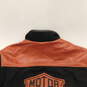 Harley Davidson Vintage Men's Medium Wool Leather Jacket Black Orange image number 8