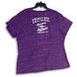 Womens Purple Graphic Print Short Sleeve V-Neck Pullover T-Shirt Size 3XL image number 4