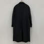 Mens Black Long Sleeve Collared Front Pockets Button Overcoat Size 46/L image number 2