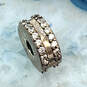 Designer Pandora S925 ALE Sterling Silver Double Lined Pave Clip Beaded Charm image number 3
