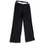 Womens Black Flat Front Slash Pocket Cuffed Wide Leg Trouser Pants Size 8 image number 1