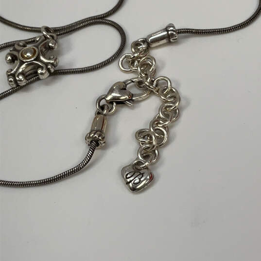 Designer Brighton Silver-Tone Chain Lobster Clasp Cross Pendant Necklace image number 4
