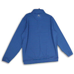 NWT Mens Blue Striped Mock Neck Quarter Zip Pullover T-Shirt Size X-Large alternative image