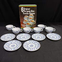 Schonwld Germany Made Set Of 6 Tea And Saucer Dishes W/box