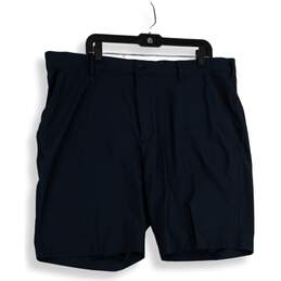 NWT Greg Norman Mens Blue Flat Front Slash Pocket Stretch Chino Shorts Size 42