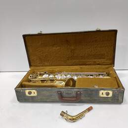 Vintage Saxophone w/ Wooden Travel Case