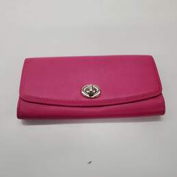 Coach Hot Pink Slim Turnlock Envelope Wallet