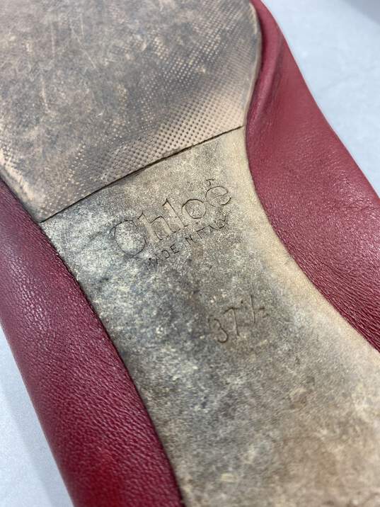 Authentic Chloe Red Slip-On Flat W 6.5 image number 5