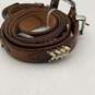 Pair Of 2 Womens Brown Leather Beaded Adjustable Waist Belt With Silver Buckle image number 3