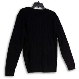NWT Womens Black Cable Knit Long Sleeve Crew Neck Pullover Sweater Size XL alternative image