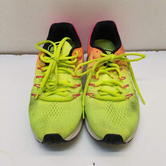 Nike Air Zoom Pegasus 33 OC Black/Olympic Volt/Pink Women Athletic US 6.5 image number 1