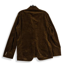 NWT Mens Brown Corduroy Notch Lapel Long Sleeve Two Button Blazer Size L alternative image
