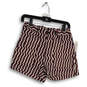 NWT Womens Purple White Striped Flat Front Slash Pocket Casual Shorts Sz 0 image number 1