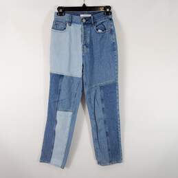 Pacsun Women Blue Patch High Rise Straight Jeans Sz 24