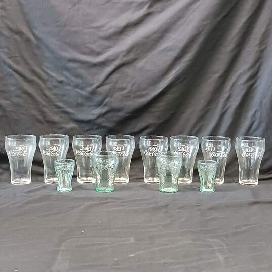 Bundle Of Assorted Coca Cola Glass Cups image number 1