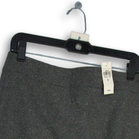NWT Ann Taylor Womens Gray Flat Front Back Zip Straight & Pencil Skirt Size 8 image number 3
