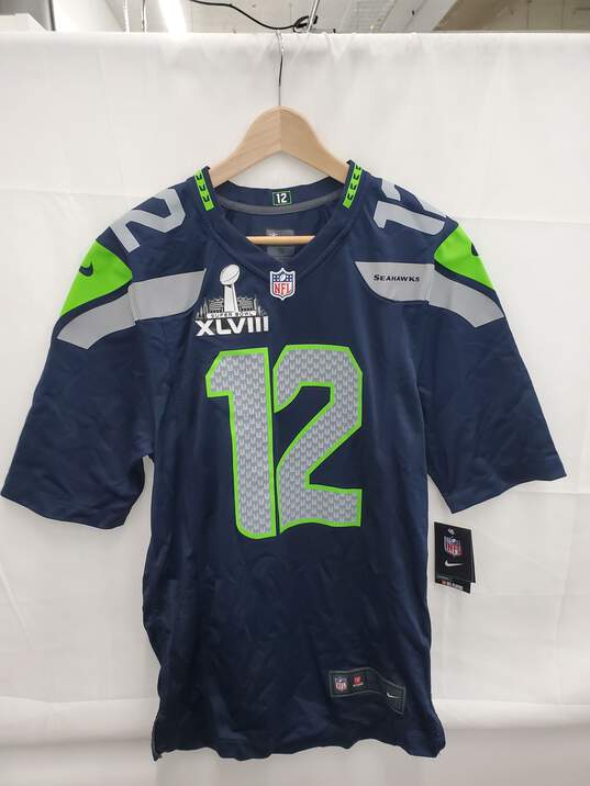 Men Nike Seattle Seahawks Superbowl NFL Jersey Size-S New image number 1