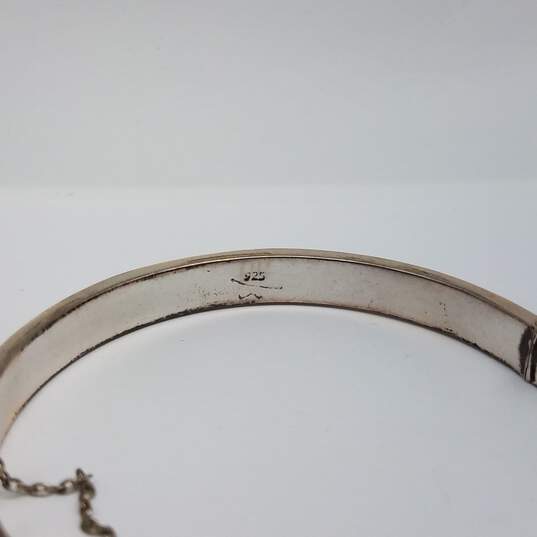 Sterling Silver Hinge 7" Bracelet w/Safety Chain 14.2g image number 5