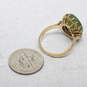 Vintage 14K Yellow Gold Oval Nephrite Ring Size 6.25 - 4.6g image number 5