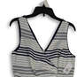 NWT Womens White Blue Striped V-Neck Sleeveless Fit & Flare Dress Size 8 image number 3