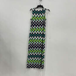 NWT Womens Multicolor Chevron Sleeveless Round Neck Maxi Dress Size Small alternative image