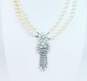 VNTG Mid Century Silver Tone Icy Rhinestone & Faux Pearl Event Jewelry image number 2
