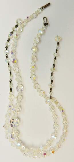 Vintage Aurora Borealis Silver Tone Necklaces, Clip On Earrings & Brooch 89.7g alternative image