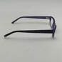Womens Purple Black Plastic Frame Rectangular Classic Full Rim Eyeglasses image number 4