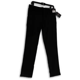 NWT Mens Black Flat Front Slash Pockets Straight Leg Dress Pants Size 32/32